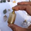 Natural Essential Oil Bottle Rutilated Quartz Gemstone Perfume Bottle Pendant