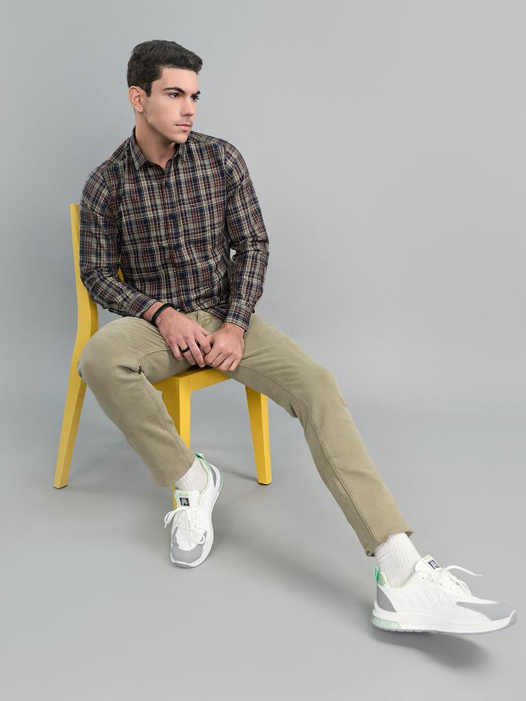 MONTE CARLO Men's Regular Fit Check Full Sleeve Shirt