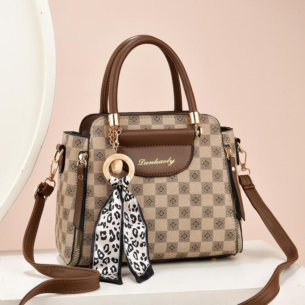 2024 Vintage PU Leather Tote Bag - Large Capacity Shoulder & Crossbody Handbag for Women