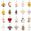2026 Bag Car Keychain Mobile Phone Pendant Plush Gift Stuffed Animals Cute Cartoon Rabbit Keychain Love Pompom Trinket Toy Girl