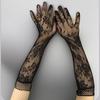 Elegant Breathable Lace Gloves For Women Soft Stretchable Nylon Arm Sleeves for Formal Event Evening Party Dresses