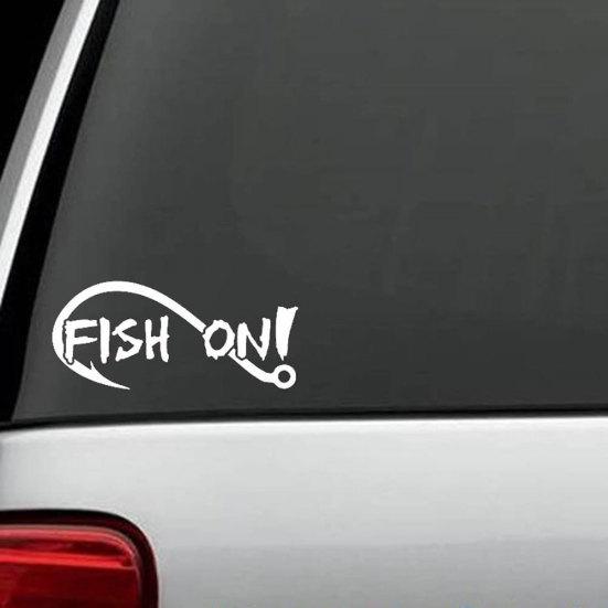 FISH ON Fishing Hook Car-Styling Vehicle Body Window Decals Sticker Decoration