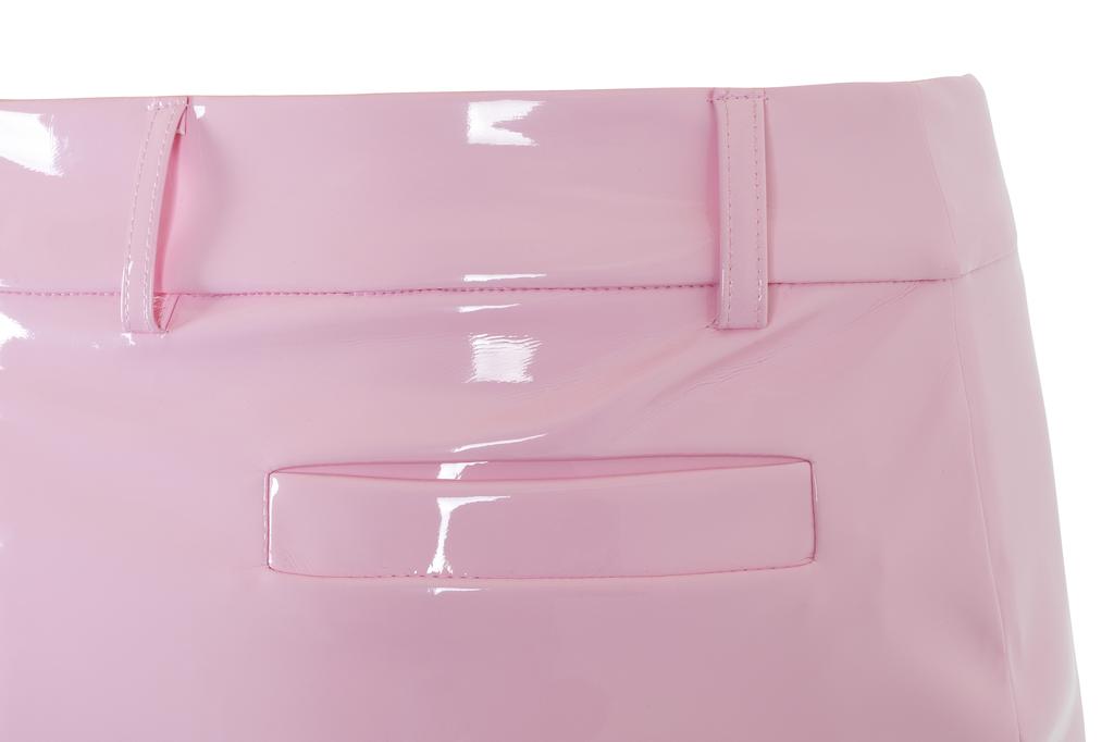 Ssideuneuwa Women'S Patent Skirt (Baby Pink)