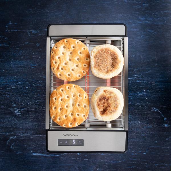 Gastronoma Flat Toaster 18140003 920 W 6 Levels Timer Inox