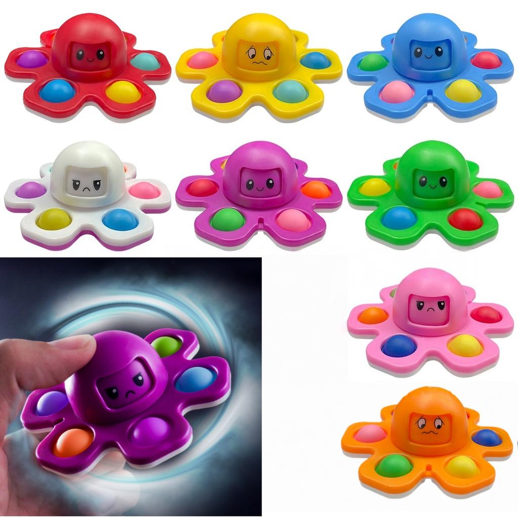Giroscop de deget anti-presiune push bubble Fidget Spinner față schimbătoare presare jucărie deget deget caracatiță bubble muzică