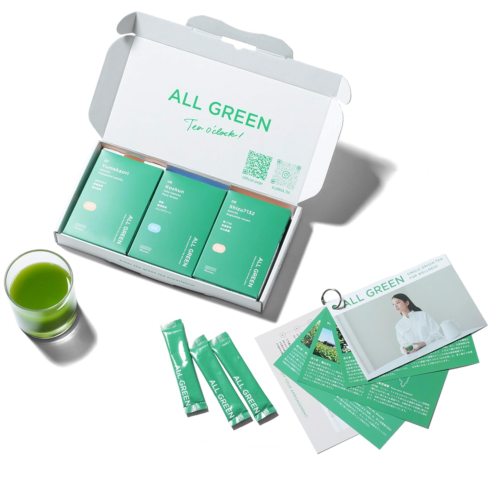 

ALL GREEN 3 вида х 10 пакетиков в ассортименте порошок зеленого чая вкусный полезный (07 Юмекаори/08 Кошун/09 Сидзу7132)