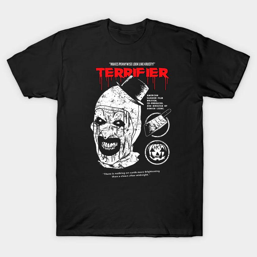 More Then Awesome Terrifier Movie Horror Art The Clown scary film For Halloween gift clothing cotton printed TShirt plus size