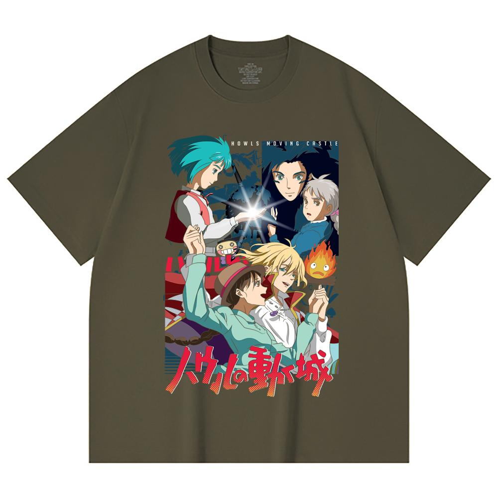 T-shirt Unisex Pesante 100% Cotone 230 g/m² Stampa Ghibli V2 Il Castello Errante