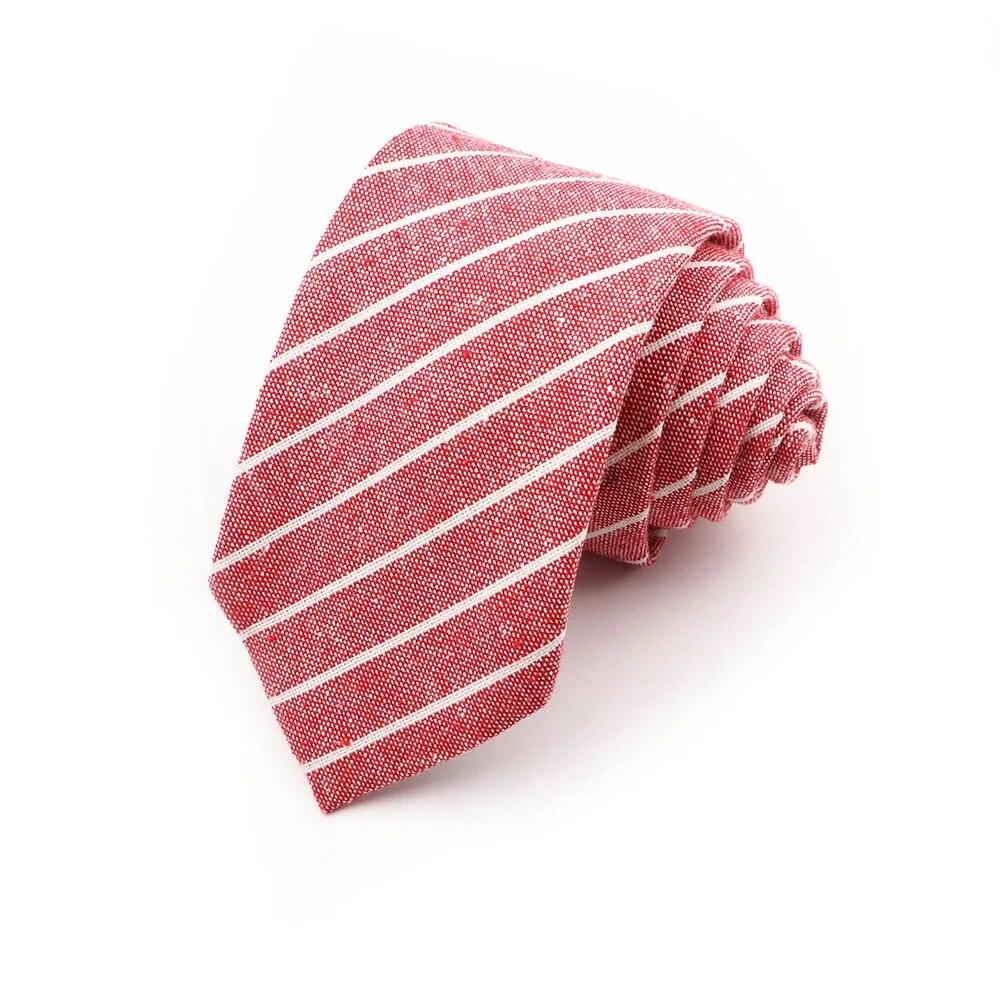 Men,Plaid, Cotton Ties, Orange, Green, Striped Necktie, Slim Casual Tie