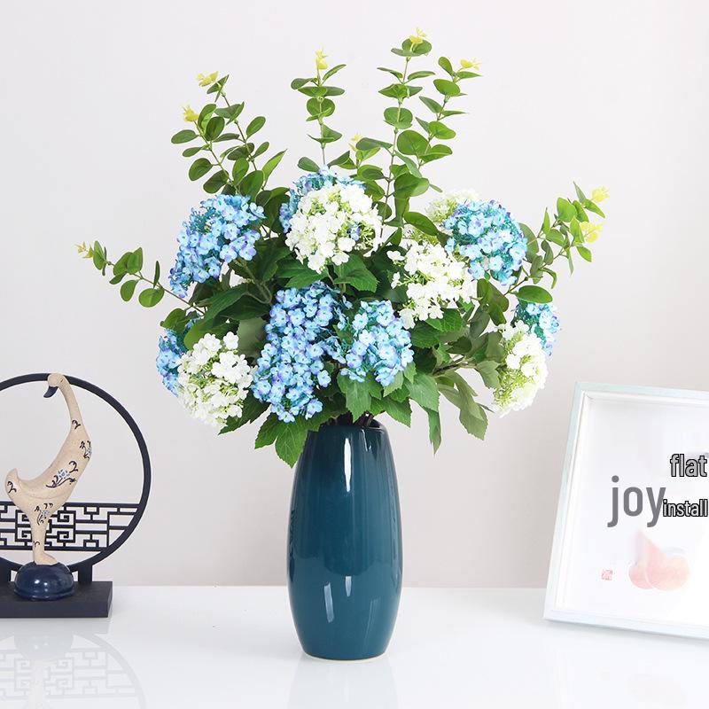 Künstlicher Hortensienstrauß zur Dekoration für Wohnzimmer, Esstisch oder TV-Schrank
