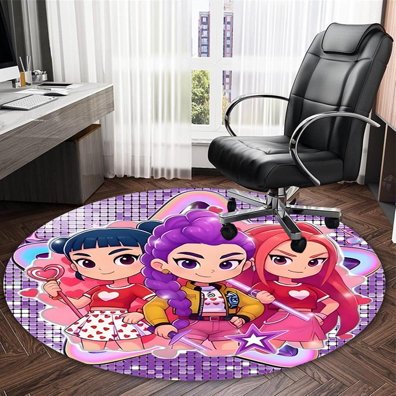 1pc Kpop Team2 Carpet, Round Rug, Comfortable, Suitable for Entryways, Living Rooms, Office, And Bedrooms, Christmas Decoration