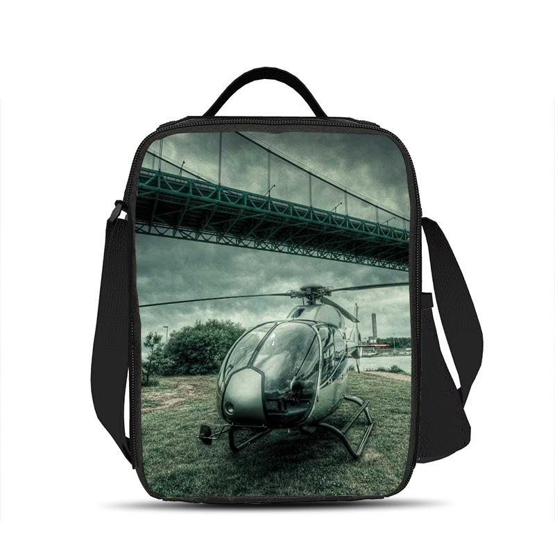 Duży worek z lodem w kształcie helikoptera, kompaktowy i modny, nowy nadruk mechaniczny, najlepszy prezent dla chłopców i dziewcząt w szkole