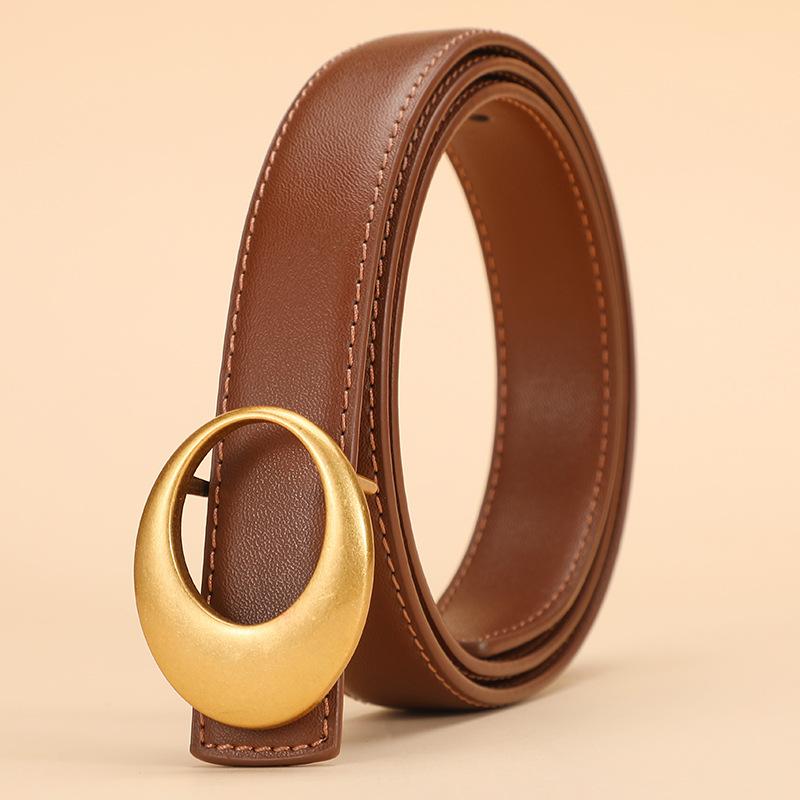 New Fashion Women's Genuine Leather Belt Popular Belt Cowhide Fashion Dress Leather Pants Jeans Accessories Trendy and Versatile