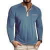 Men'S Button Up Long Sleeved Fashionable Casual Sports Top