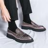Fashion New Trends Double Buckle Oxfords Men Leather Loafers Pointed Toe Men Business Banquet Party Handmade Thick Soled Shoes