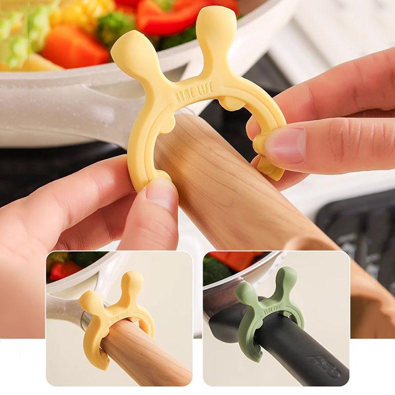 Multifunctional Deer Ear Spatula Holder Anti Scalding Overflow Pot Clip Silicone Spoon Rest Cooking Utensils Clip Kitchen Gadget
