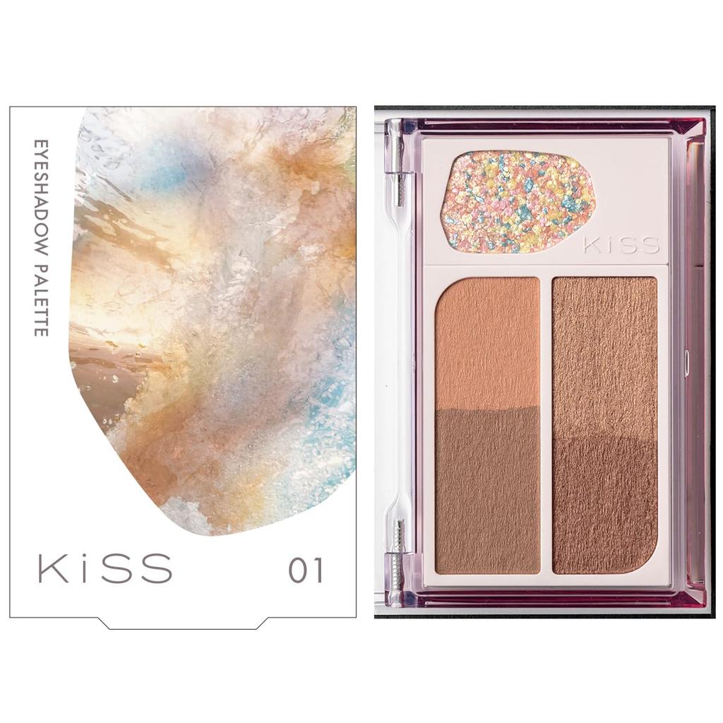 KiSS Cocktail Days 01 Mariage Brown Eyeshadow Palette with Suitable for Cool and Warm Skin Tones 6.4g Glitter,