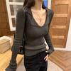 Polo Lapel Knitted Inner Sweater Women's Autumn and Winter New Slim and Thin Versatile Long-sleeved Bottoming Shirt Top