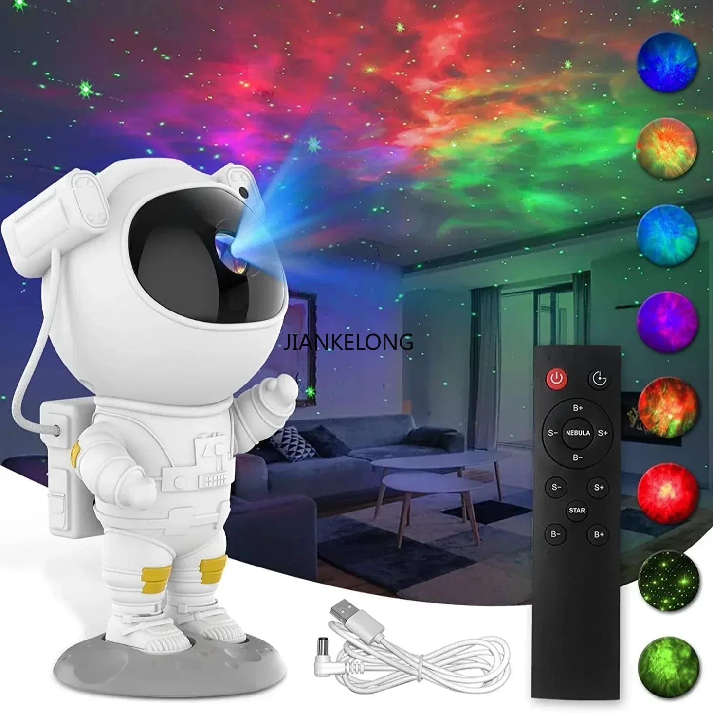 

Spaceman Projection Lamp Seven Color Night Light Projection with 8 Free Effect Star Projector Remote Control for Indoor Bedroom білий