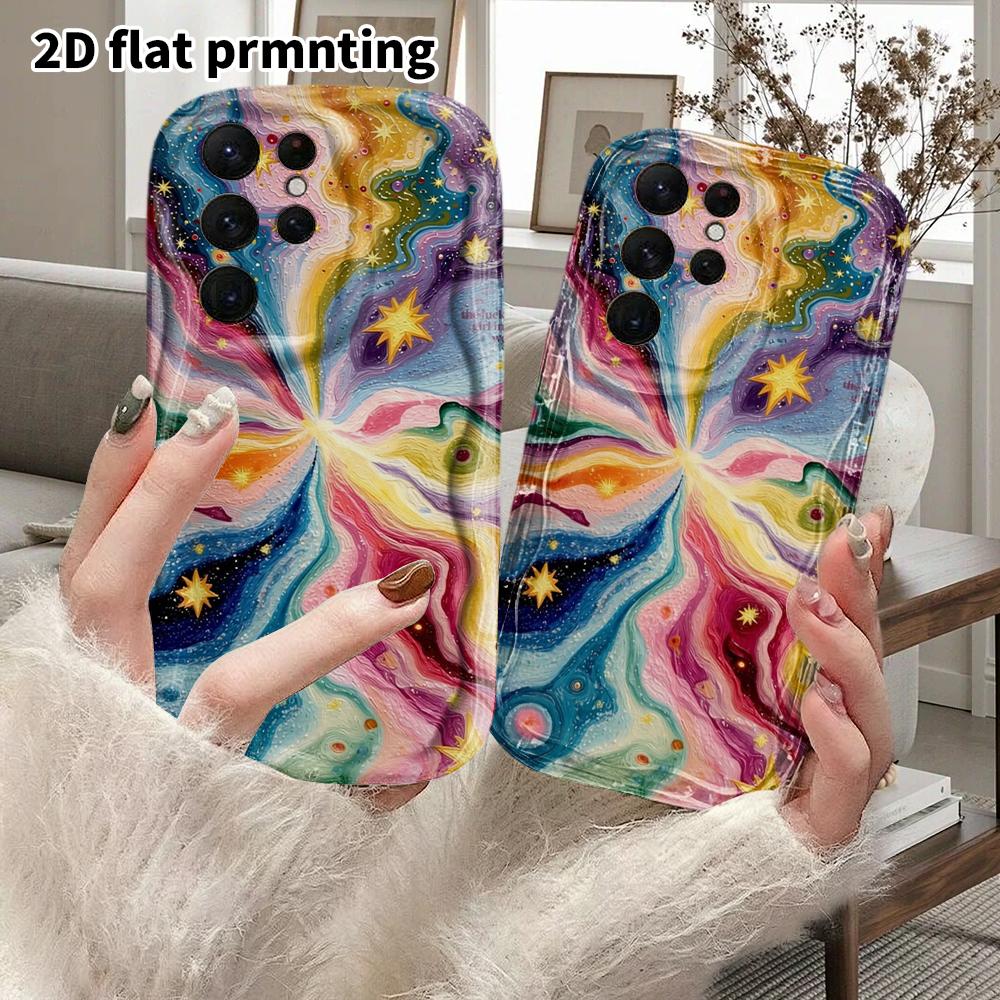Phone Case: 2D Flat Samsung Galaxy A34 A35 M05 M06 S20 S22 S21 FE Plus 5G Protective Case, Couple Style, Swirling Nebula, Christmas and Halloween Gift