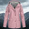 Women's Fashion Solid Color Hooded Loose Casual Waterproof Outdoor Jacket Lightweight Windbreaker Raincoat for Hiking Camping