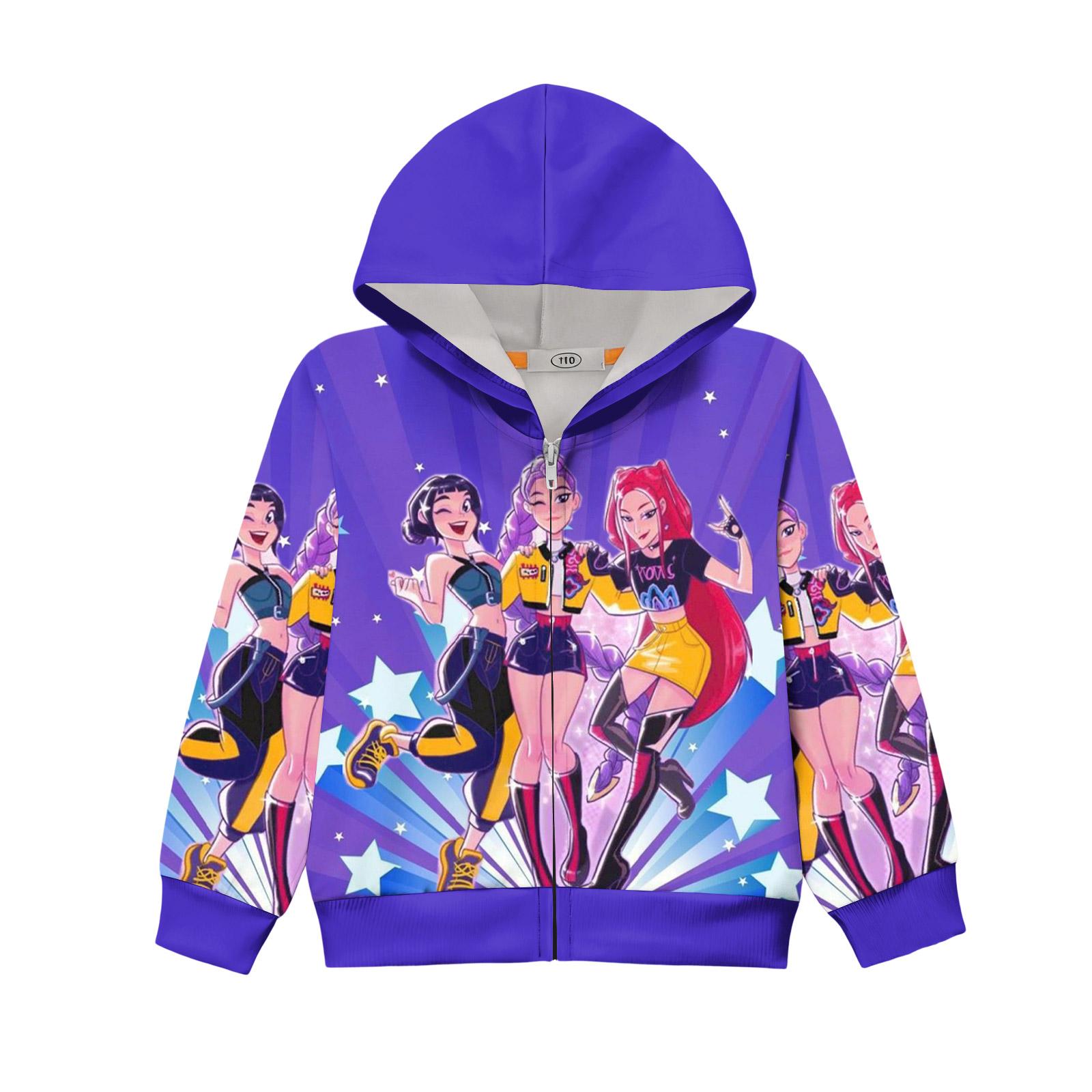 Детское худи пуловер свободного кроя с длинными рукавами, кулиской и однотонной расцветкой 100