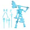 Movable Articulated Human Skeleton Assembly Skeleton Action Figure Collectible Skeleton Figure Wearing Multiple Weapon Sets for Collectors Desktop