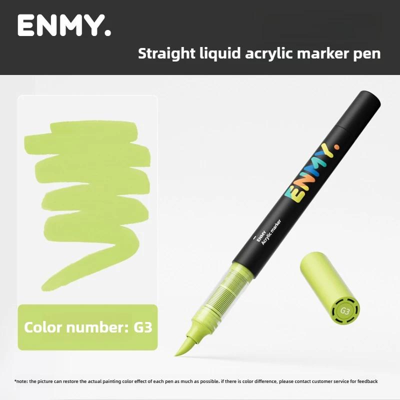 1 Pieza ENMY 60 Colores Marcadores Acrílicos Líquidos Directos Mezclables Punta Suave No Transparentes Marcadores de Arte Material Escolar Papelería