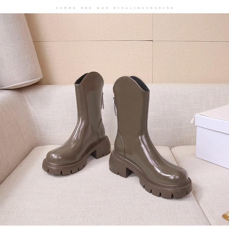 Innen erhöhen frauen 2024 herbst und winter neue dicken ferse dicken sohlen Martin stiefel zeigen höhe und dünnheit kurze frauen stiefel