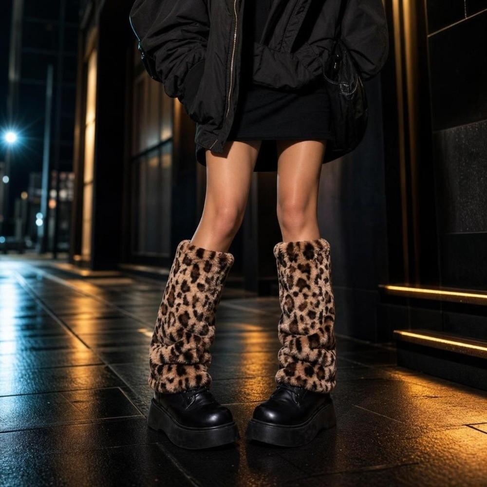 Fell Lolita Stiefelüberzug Y2K Lange Socken Harajuku Stil Warmer Kniewärmer Damen