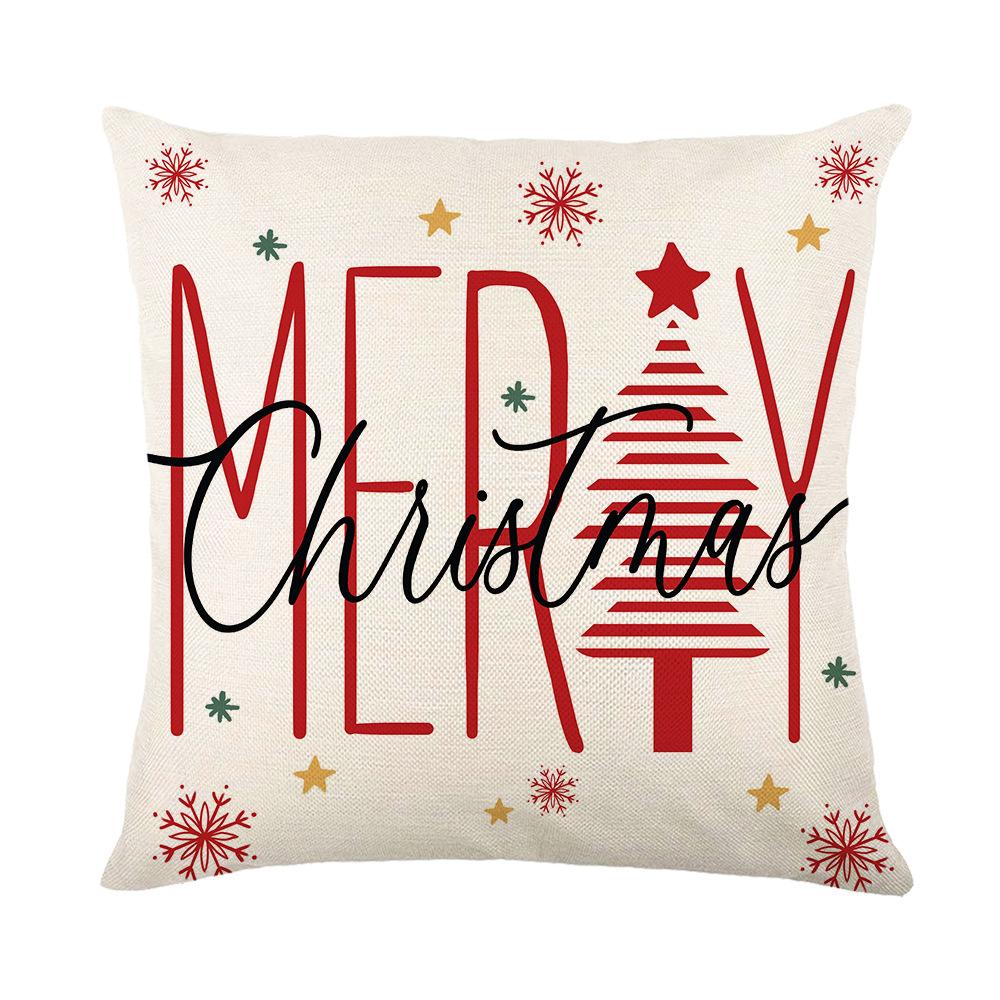 Christmas Letter Print Living Room Pillow Cover Holiday Home Decoration Study Sofa Cushion Cover Pillow Cover