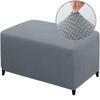 Jacauard Ottoman Chair Cover Elastic Footstool Slipcover All-inclusive Rectangle Footrest Cover Foot Stool Protector Living Room