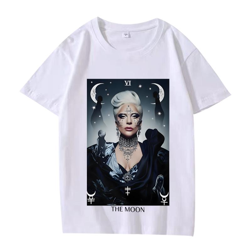 Tarot The moon graphics T Shirt men ’s women Oversized 100% Cotton streetwear short sleeve Summer print Unisex shirts