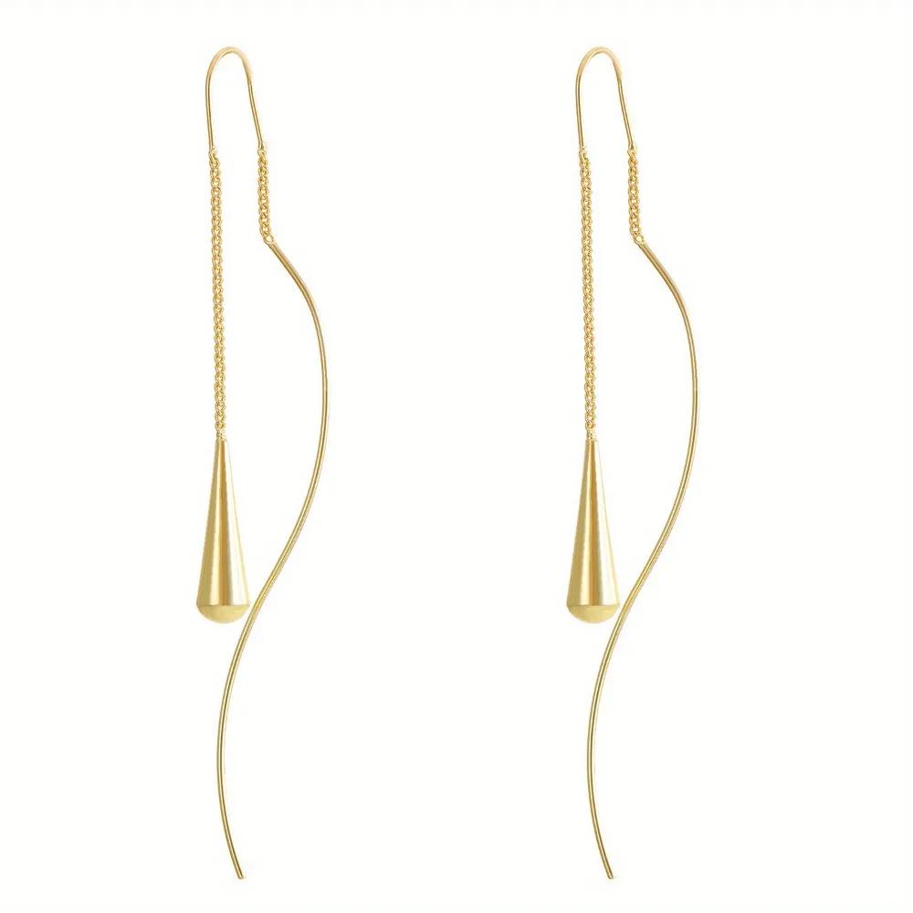 

Luxurious Long Tassel Drop Earrings for Women - S-Curve Design, Copper Crafted, Perfect for Weddings & Parties