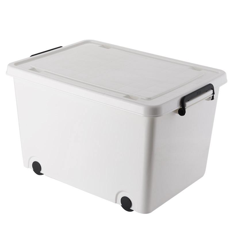 Yangyangyu Plastic Storage Box with Wheels - Solid Color, Thickened Design for Clothes and Underwear.