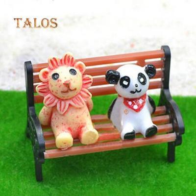 Mini Garden Balcony Ornament Miniature Park Bench Craft DIY House Decor Bench Model