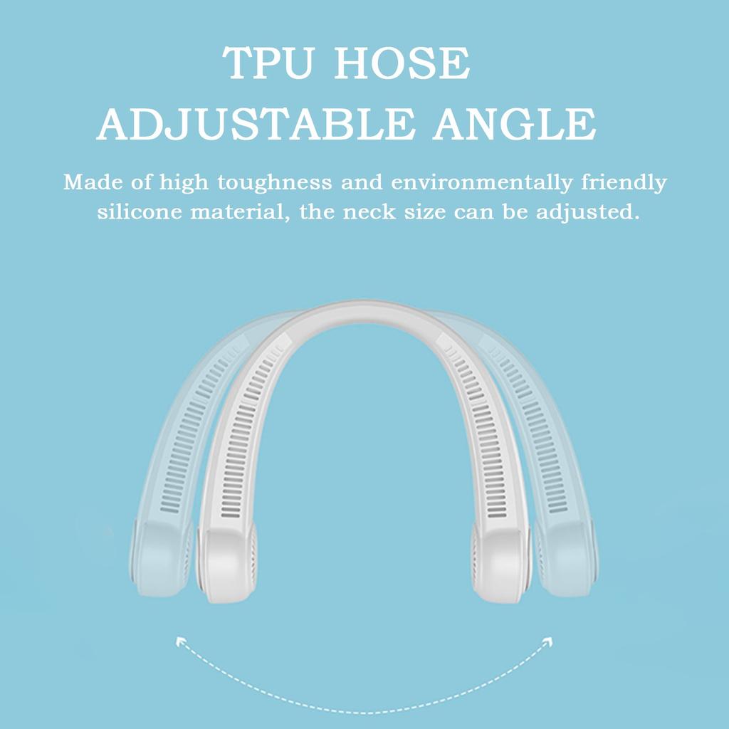 Cold Portable Rechargeable Personal Wearable, 3 Wind Speed, Neck Support, USB Bladeless Lightweight Fan For Hot Flashes, Trav