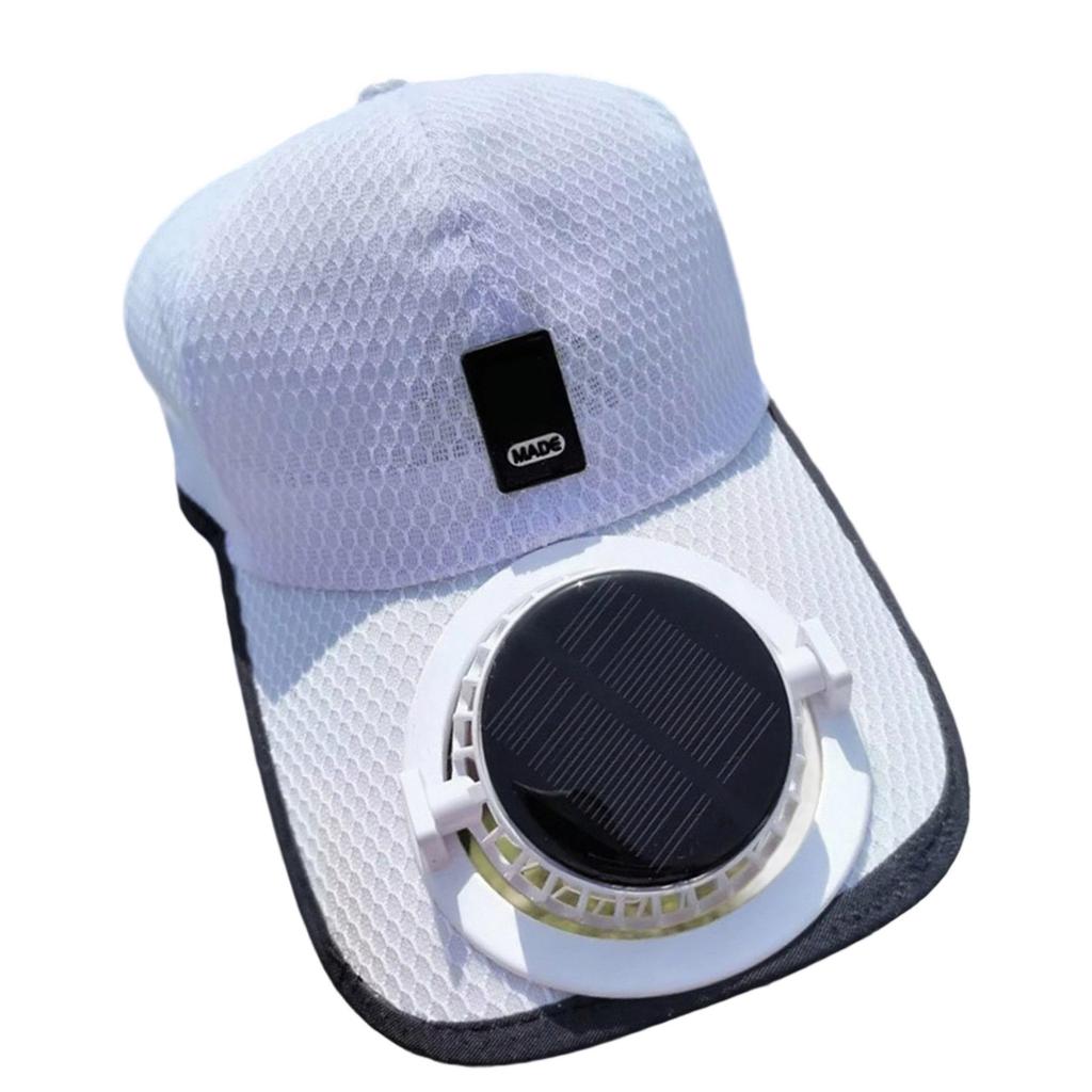 Solar Powered Cooling Hat Adjustable USB Rechargeable Fan Breathable Fabric For Outdoor Hiking Beach