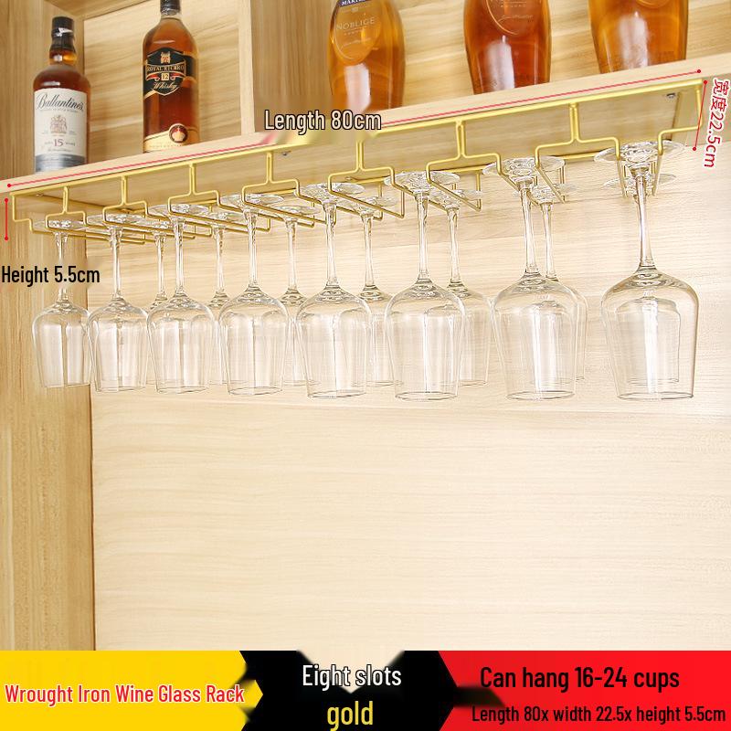 Red Wine Glass Hanging Rack for Stemware Display and Storage