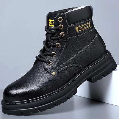 Fashion New Winter Boots Plus Velvet High Quality Men Boots Genuine Leather Snow Boots Fashion Design Luxury Motorcycle Boots Army Shoes