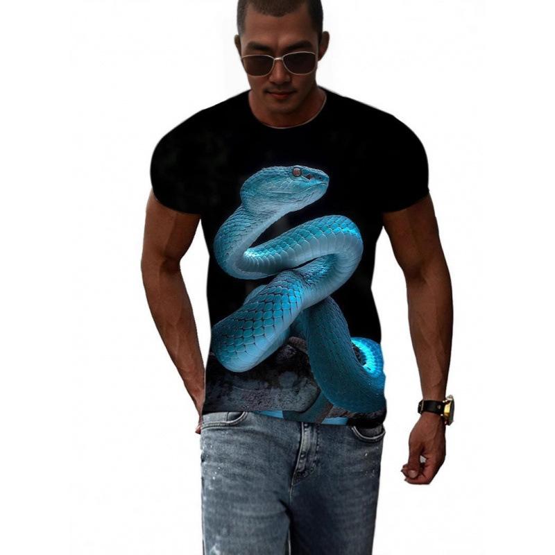 Snake Pattern Series 3D Printed Men's Casual Short Sleeved T-shirt Men's T-shirts