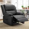 YODOLLA Ergonomic Recliner Chair – Adjustable TV Chair with Footrest , Modern Faux Leather, Manual Controls & Side Pockets (Black)