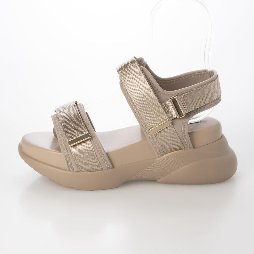 EVOL Ultra Lightweight Platform Sports Sandals with Gold Buckle Accents and Soft Cushioning