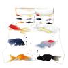 3D Printed Cartoon Fish Photo Chinoiserie Bedding Set Down Quilt Cover With Pillowcase Double Complete  King
