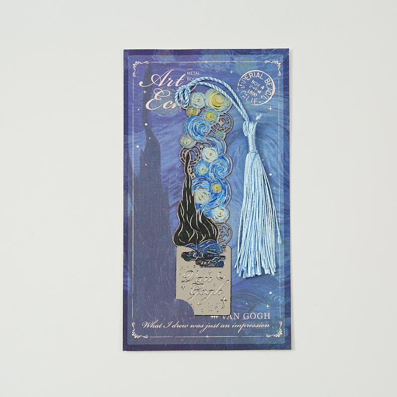 Bookmark 1 Pc Vintage Painting Metal Hollow Bookmark with Book Club Reader Friend Friend Teacher Student