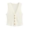 Vest Top for Women Vintage Tank Crop Top V Neck Button Down Waistcoat Retro