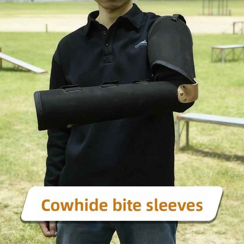 Cowhide bite sleeve special thickened wear-resistant protective gear for dog training anti-bite equipment dog training bite suit чёрный