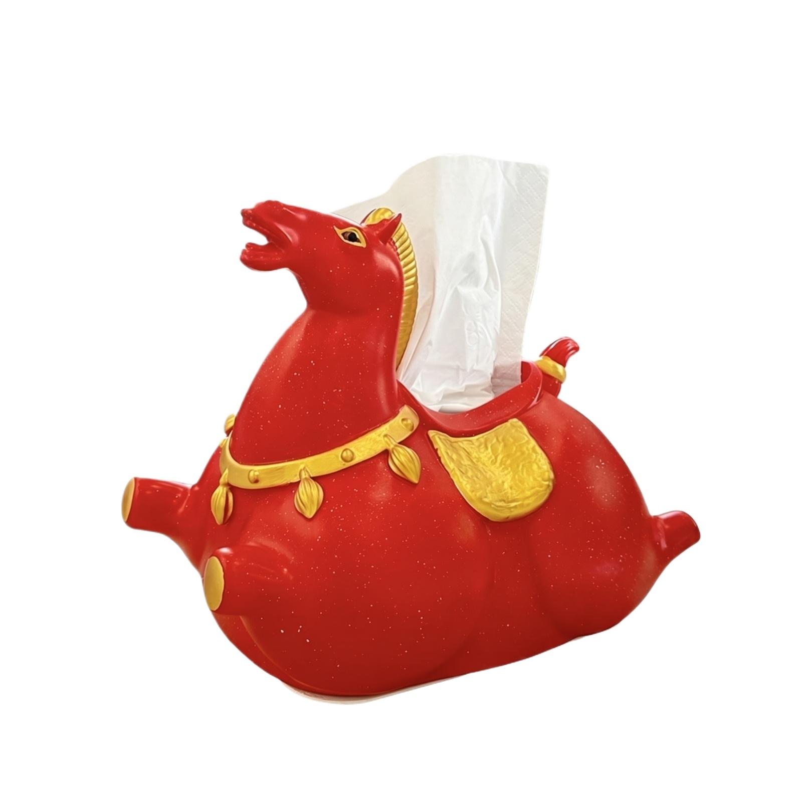

Creative Pegasus Tissue Box Holder Decorative Desktop Ornament Resin Material Unique Design Practical Home Office Accessory one size червоний