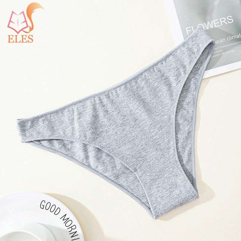 Dam Bikiniunderkläder i ren bomull Låg midja sömlösa byxor Bekväma underkläder som andas