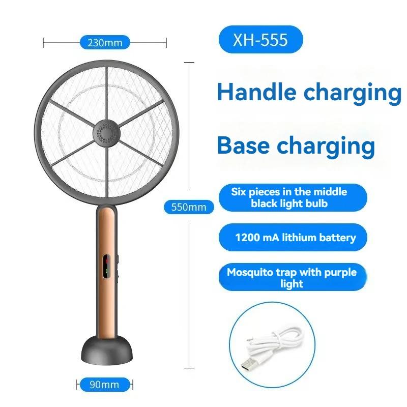 

Portable Electric Mosquito Swatter Insect Catcher with USB Charging 3000V Fly Zapper for Indoor Outdoor Home Garden Pest Control золотой